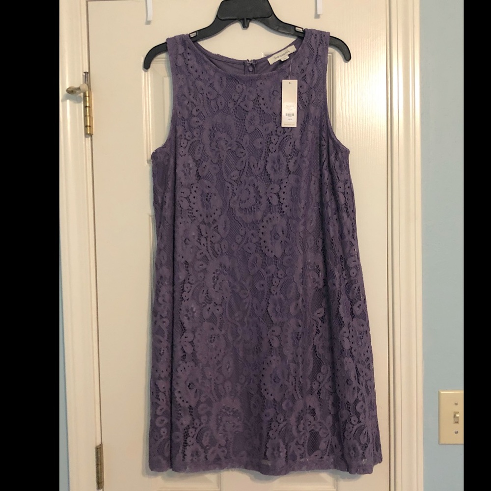 Lavender lace shift dress